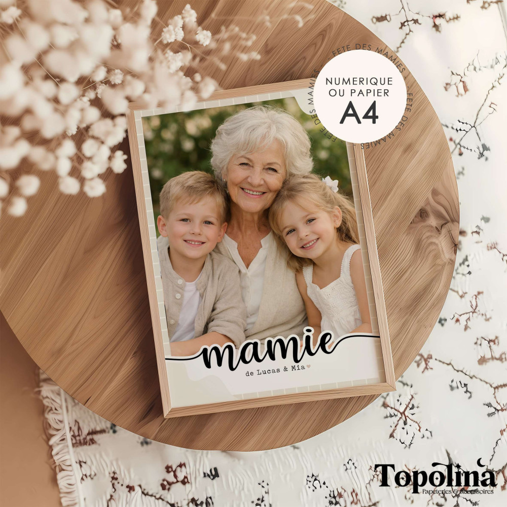 Affiche “Mamie” Personnalisée – Photo & Message d’Amour