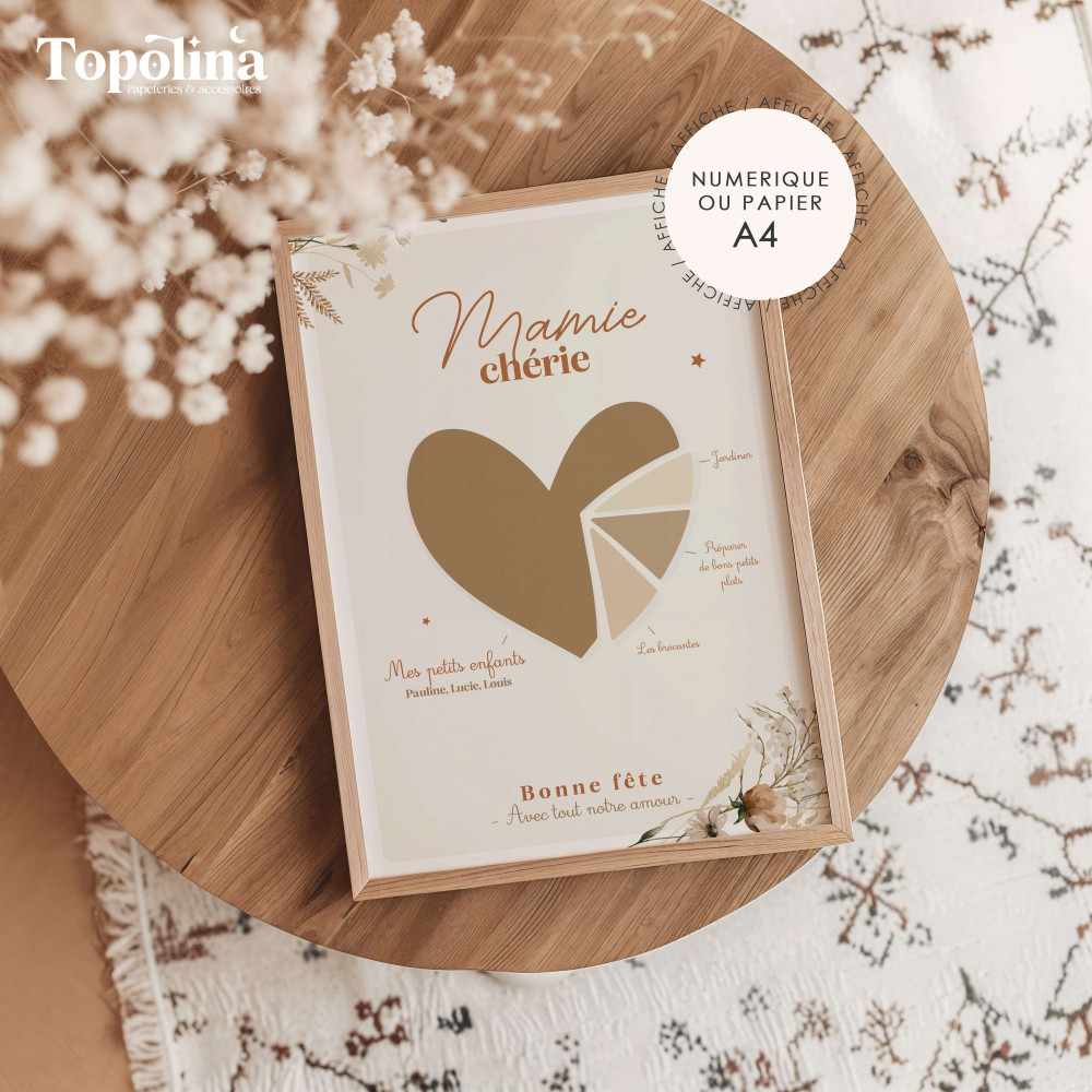 cadeau mamie cœur personnalisé