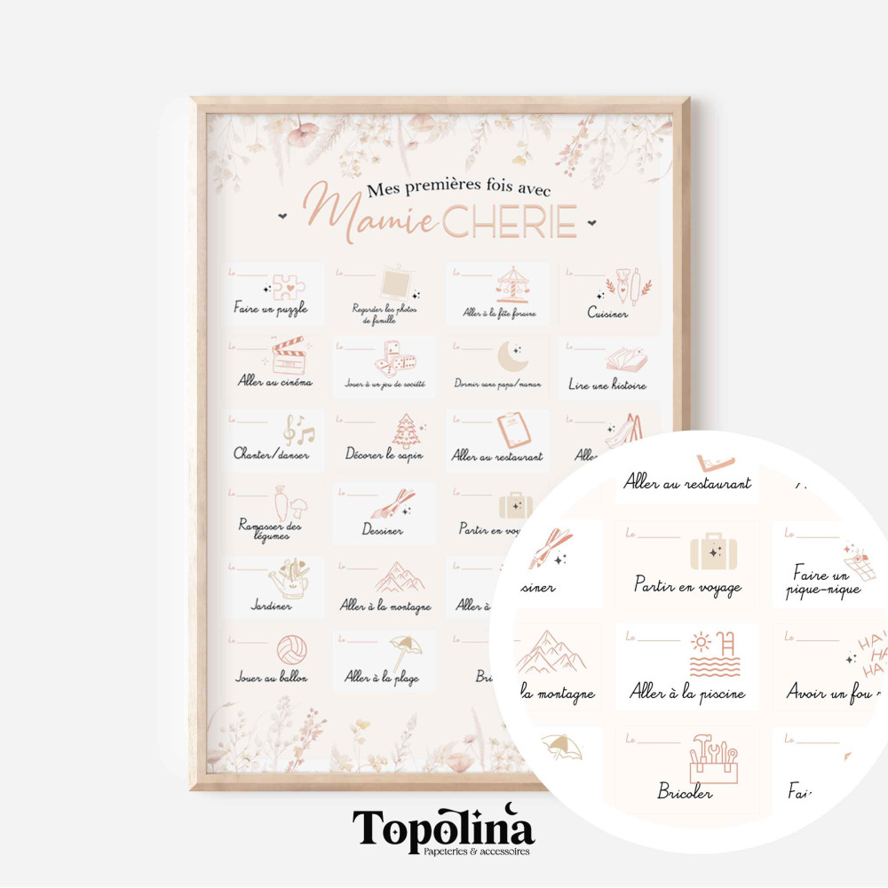 Affiche “Nos Premiers Souvenirs” – Mamie & Petit-Enfant