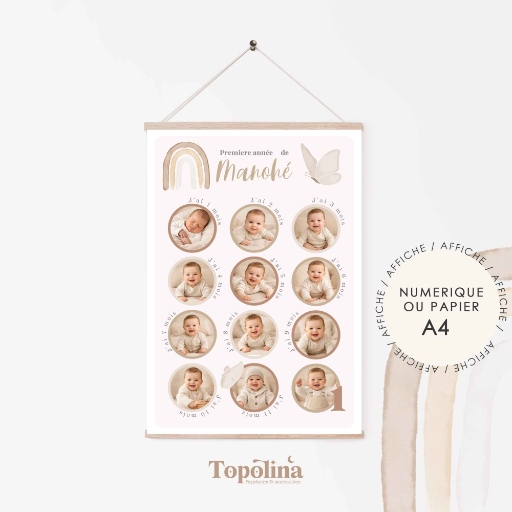 Affiche Première Année – 12 mois en images - Arc en ciel