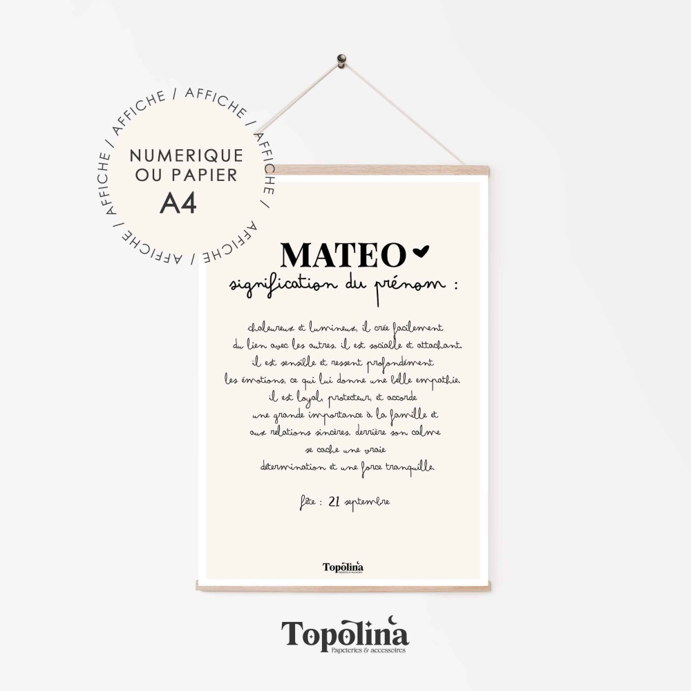 Affiche prénom minimaliste – Un cadeau unique et rempli de sens