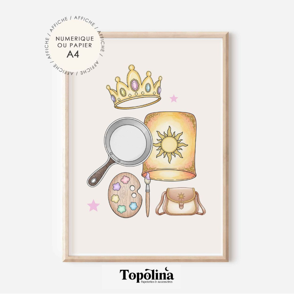 Affiche illustrée – Univers de Raiponce