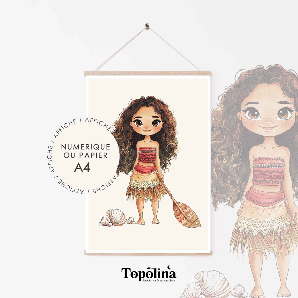 Affiche Vaiana – Illustration décorative pour chambre d’enfant