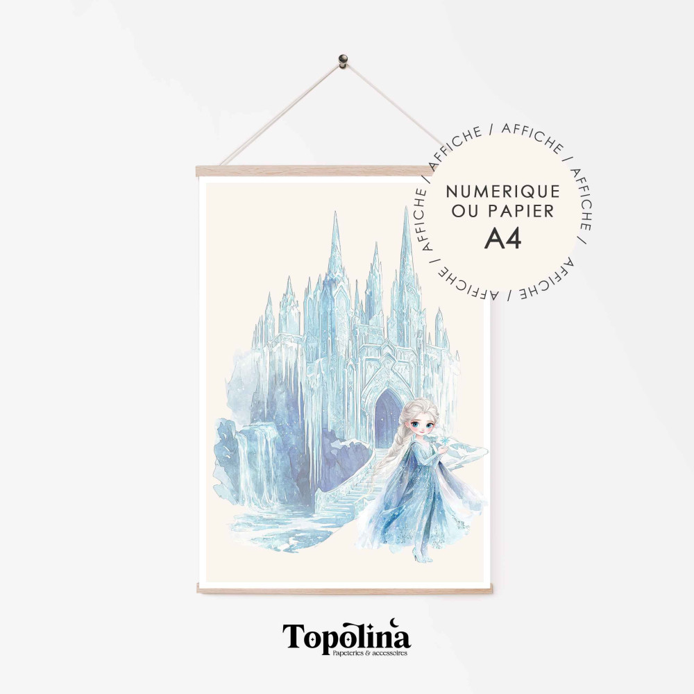 Affiche Reine des Neiges décoration chambre enfant