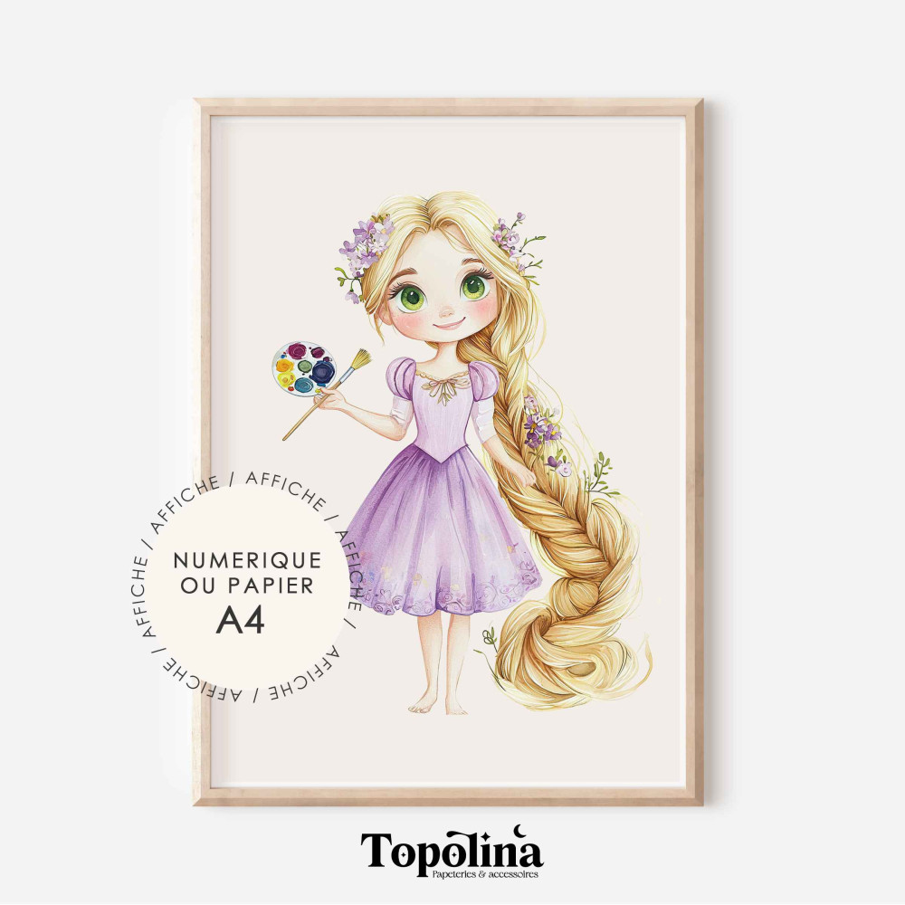 Poster Raiponce pour chambre de fille