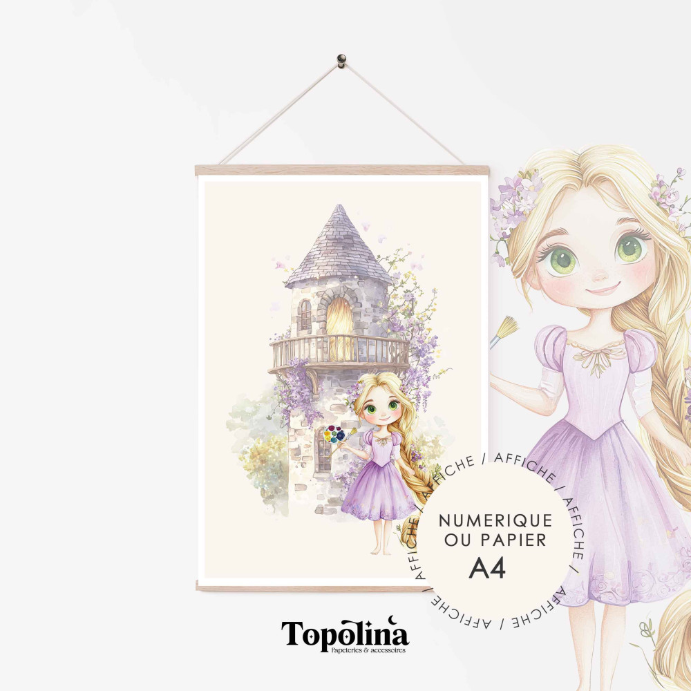 Poster Raiponce pour chambre de fille