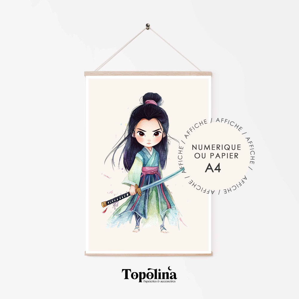 Poster Mulan pour chambre de fille