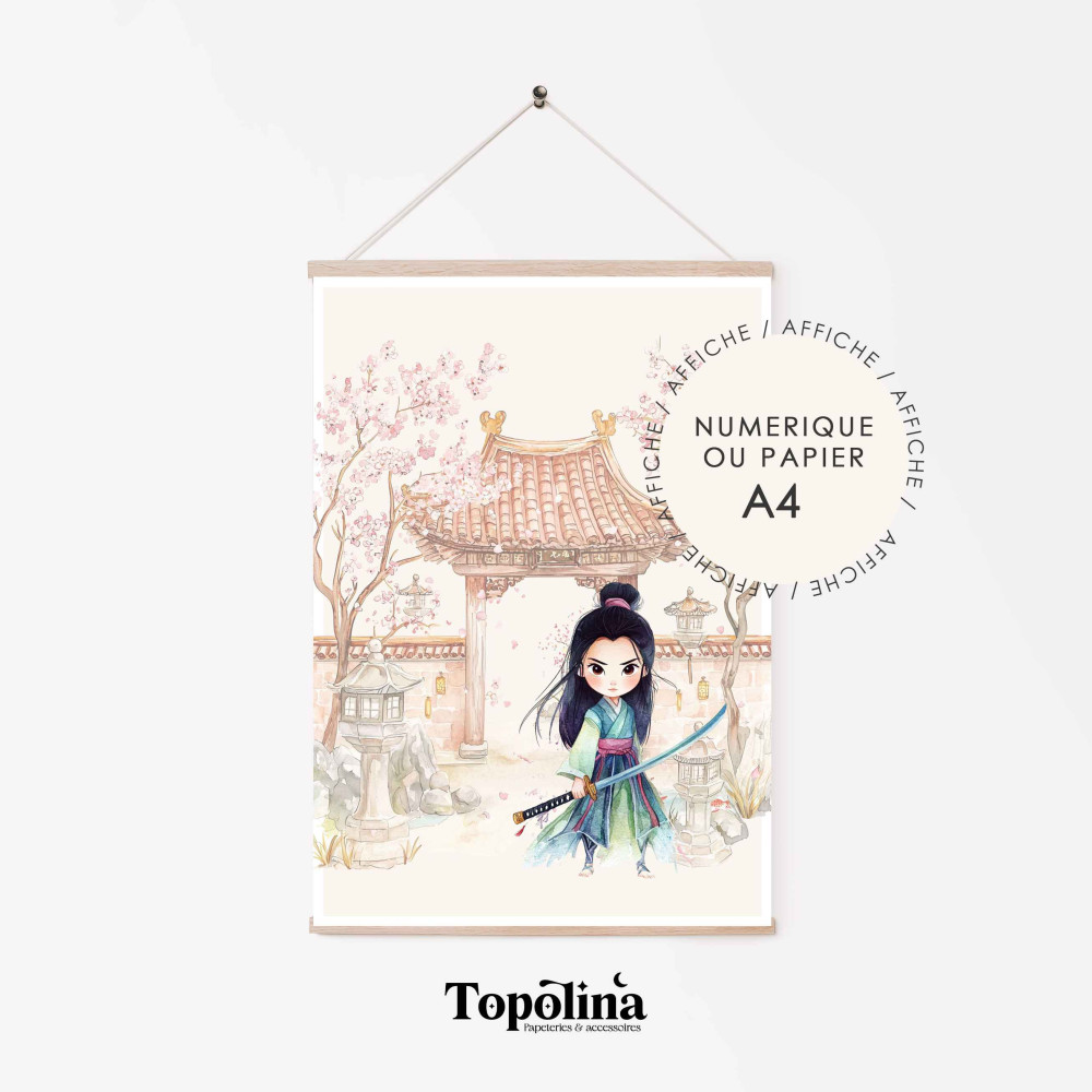 Poster Mulan pour chambre de fille