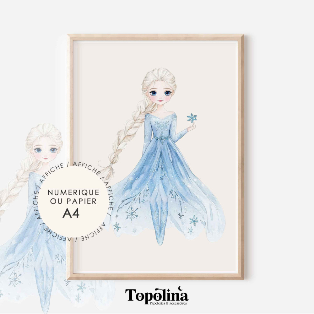 Affiche enfant la reine des neiges