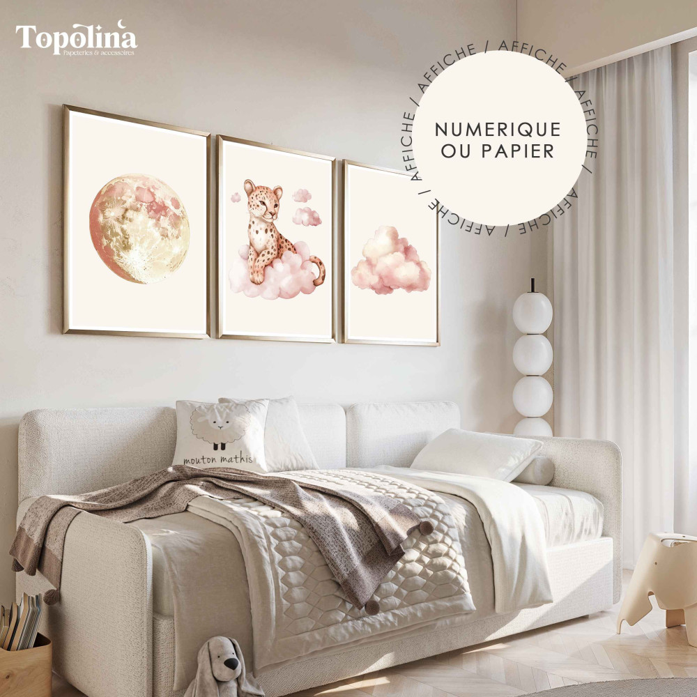 affiche léopard pour chambre enfant