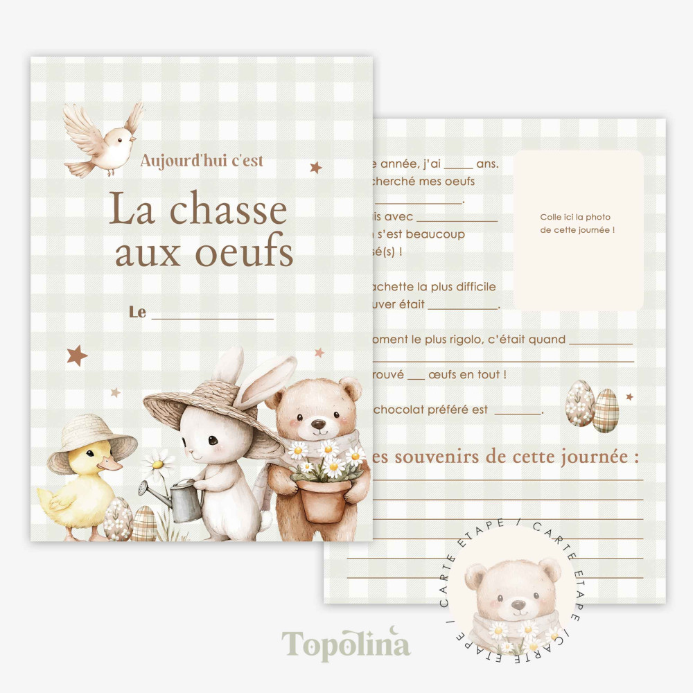 Carte étape Pâques enfant – Carte souvenir – Photo bébé & enfant