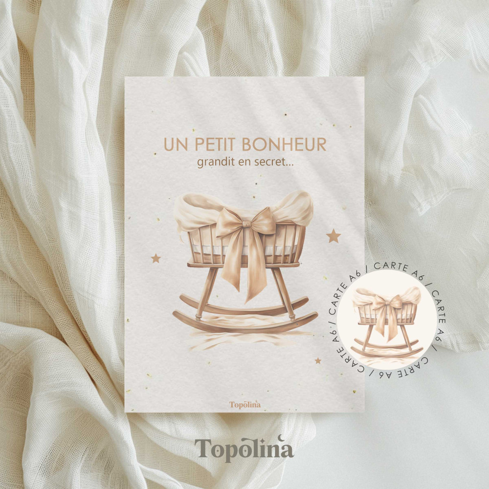 Illustration berceau bébé annonce grossesse