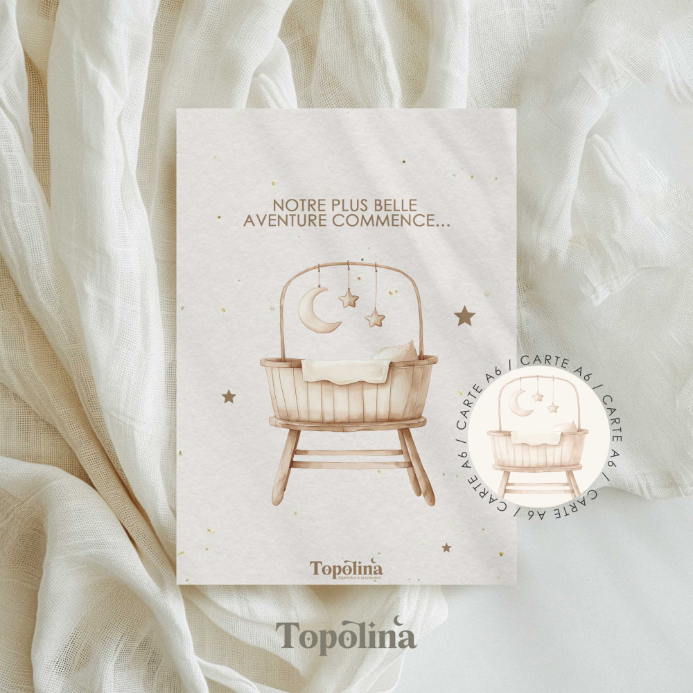 Carte annonce grossesse “Notre plus belle aventure commence” | Carte future parents 