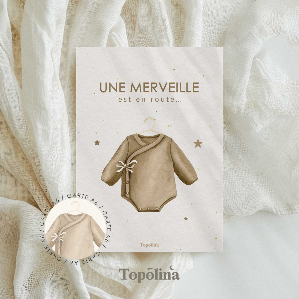 Illustration body bébé une merveille est en route