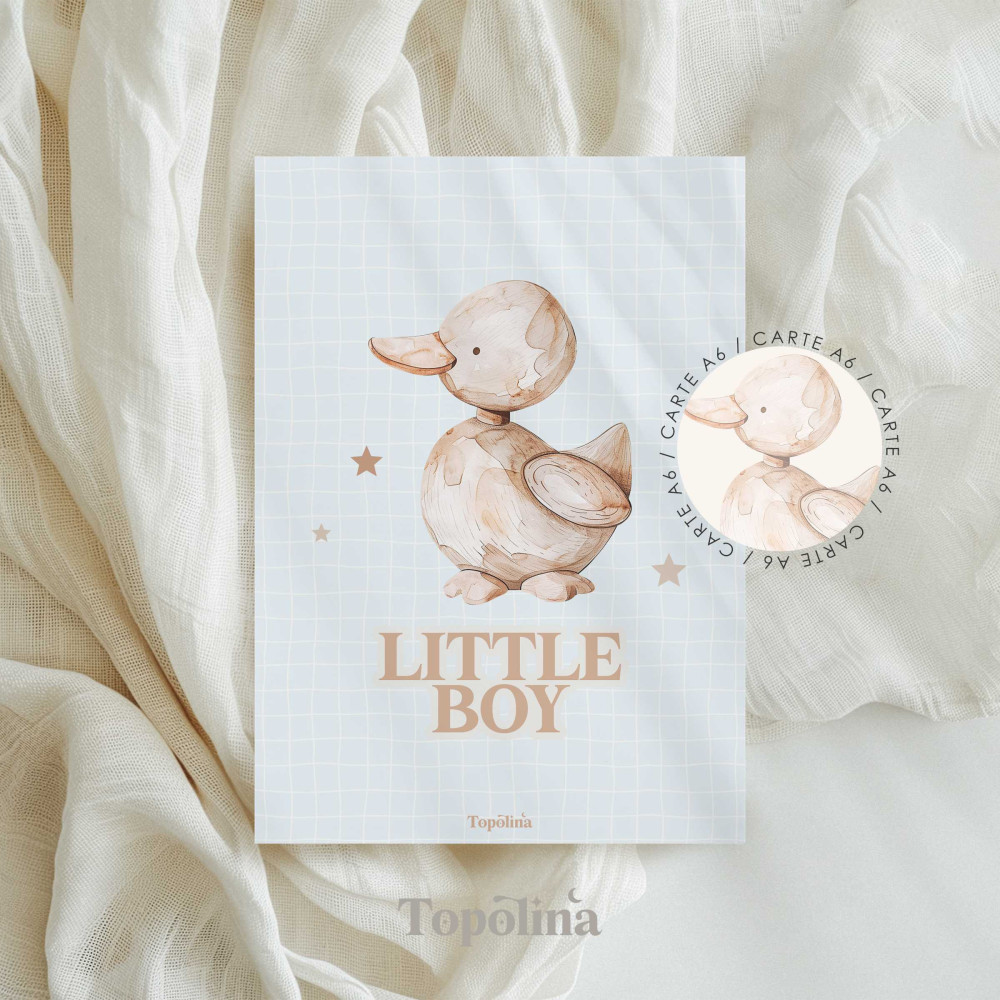 Carte “Little Boy” – Illustration body bébé douce