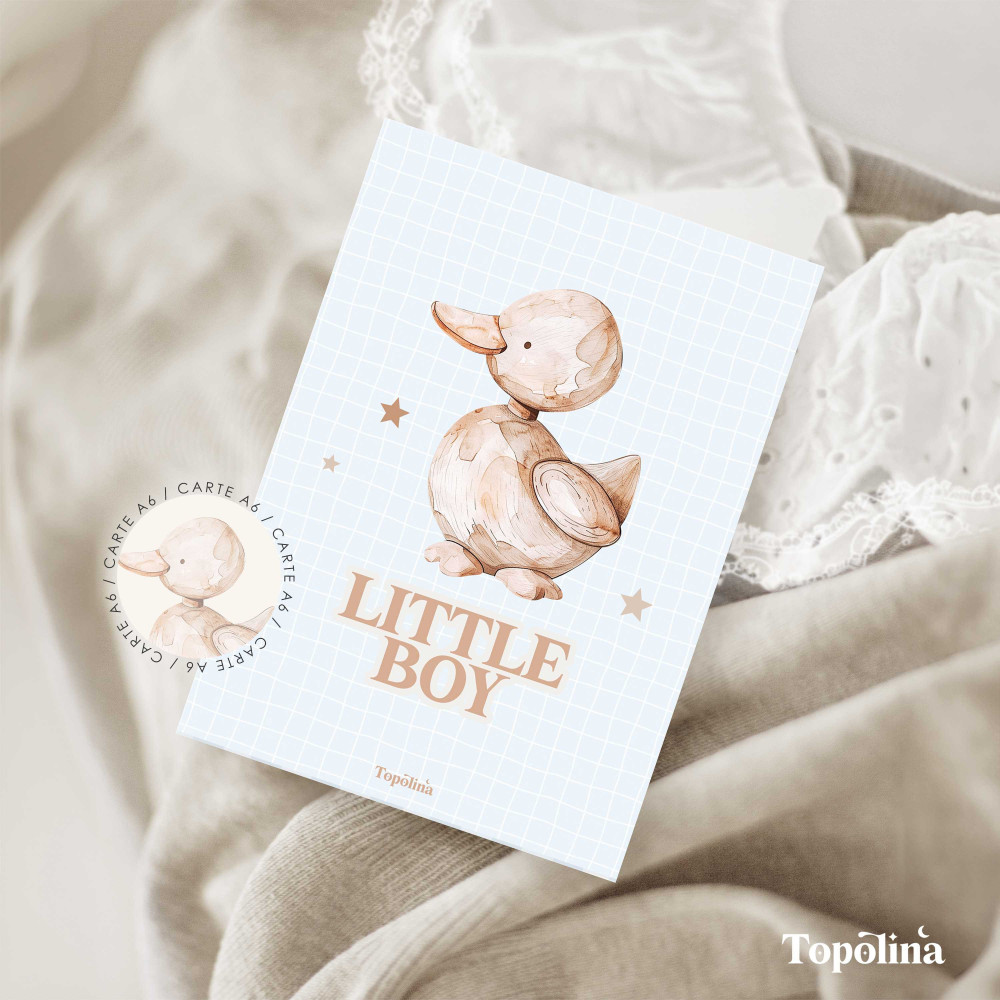 Carte little boy naissance bébé garçon