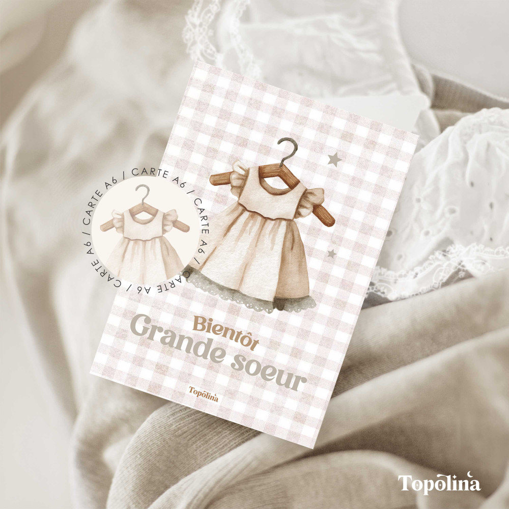 Carte annonce bébé famille fille