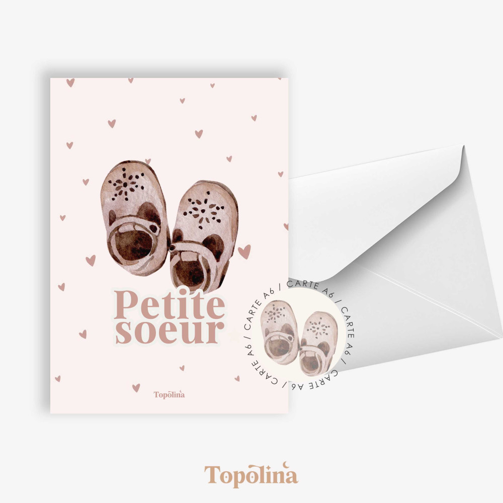 Carte annonce bébé famille sœur