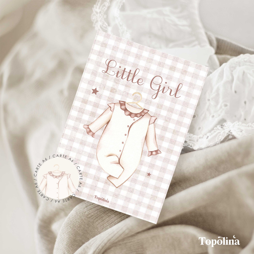 Carte naissance fille poétique