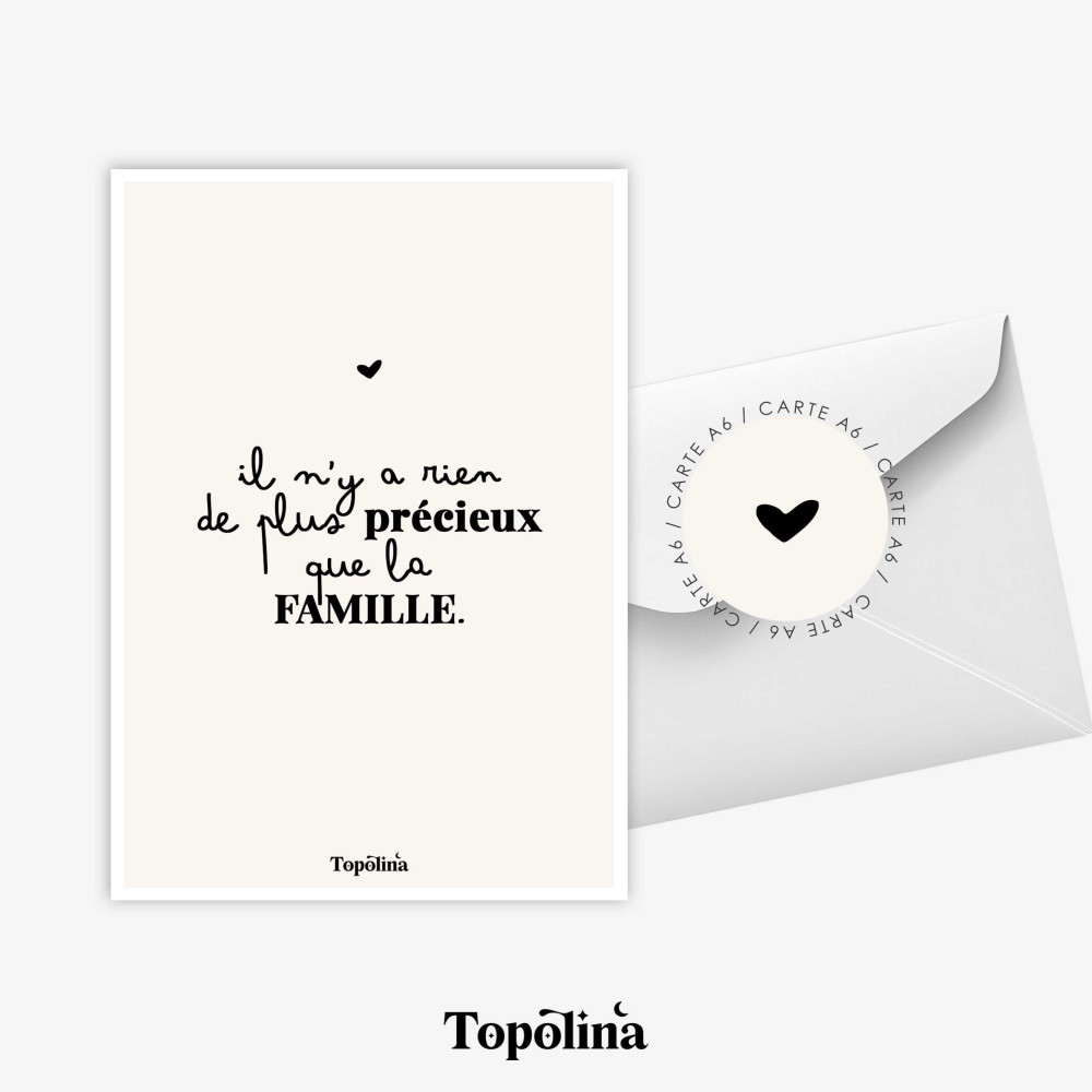 Carte famille – Il n’y a rien de plus précieux que la famille