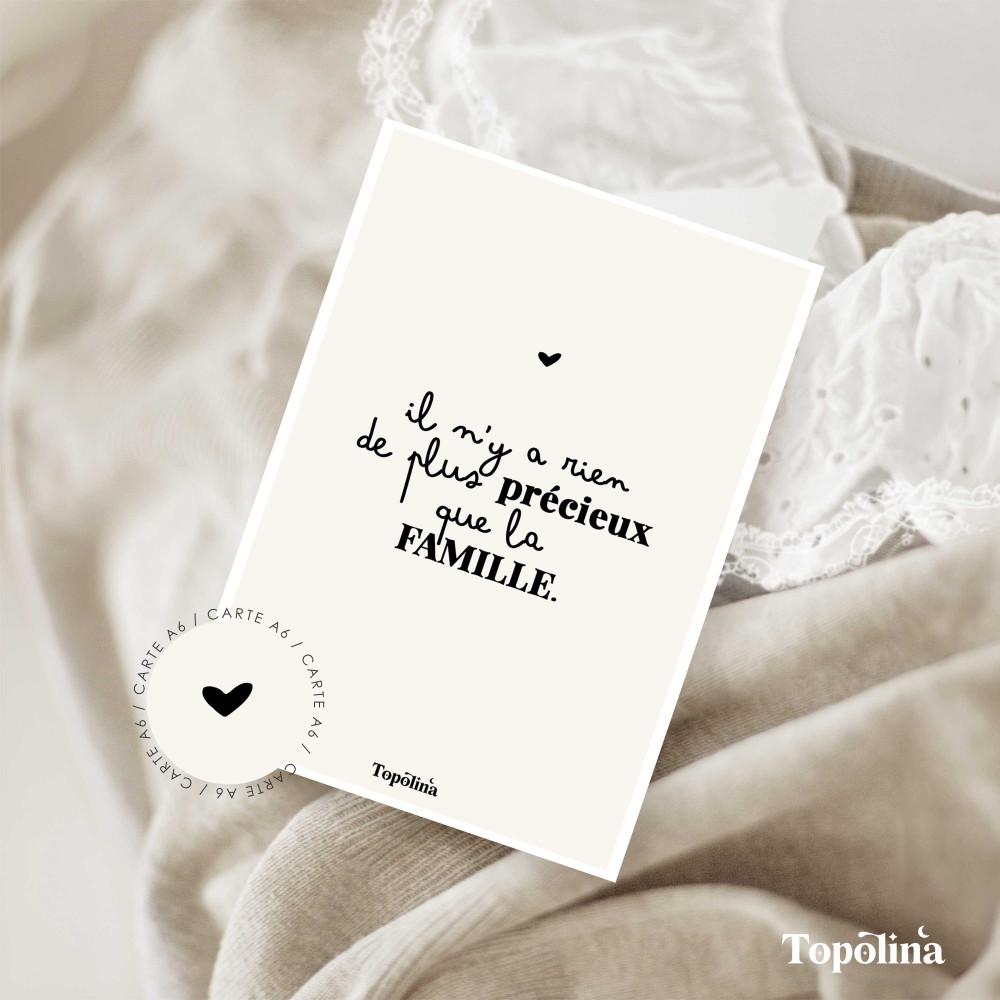 Carte message famille doux