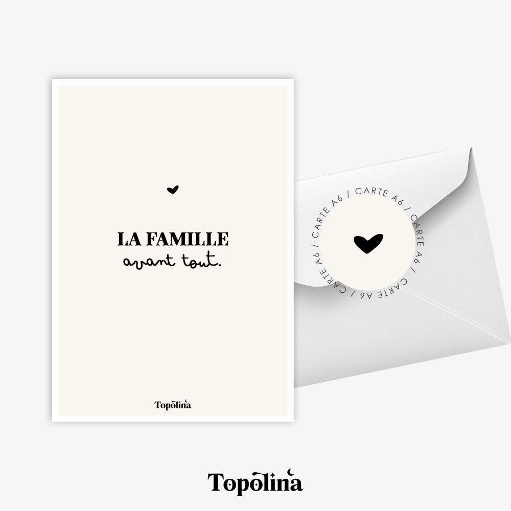Carte postale| “La famille avant tout”