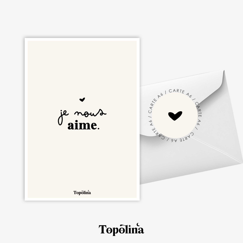 Carte postale je nous aime amour