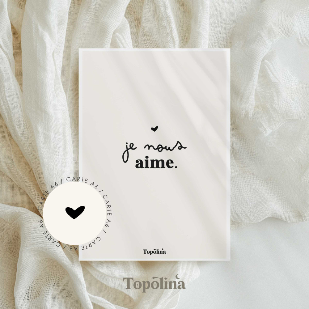 Carte message couple douce