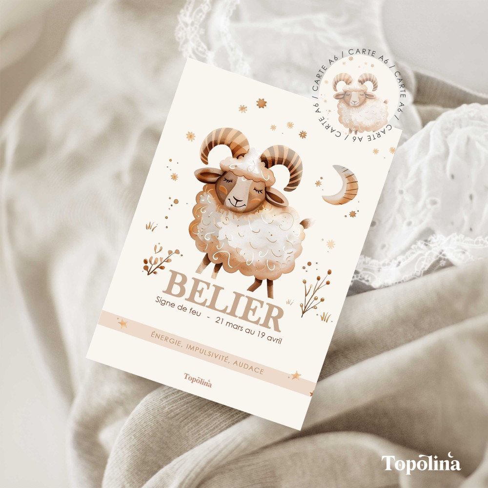 carte postale belier