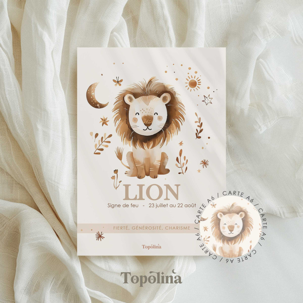 Carte signe astro Lion