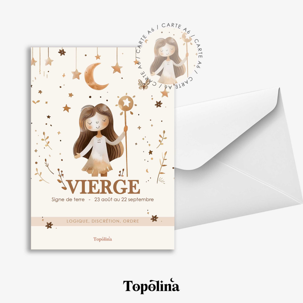 Carte signe du zodiaque vierge