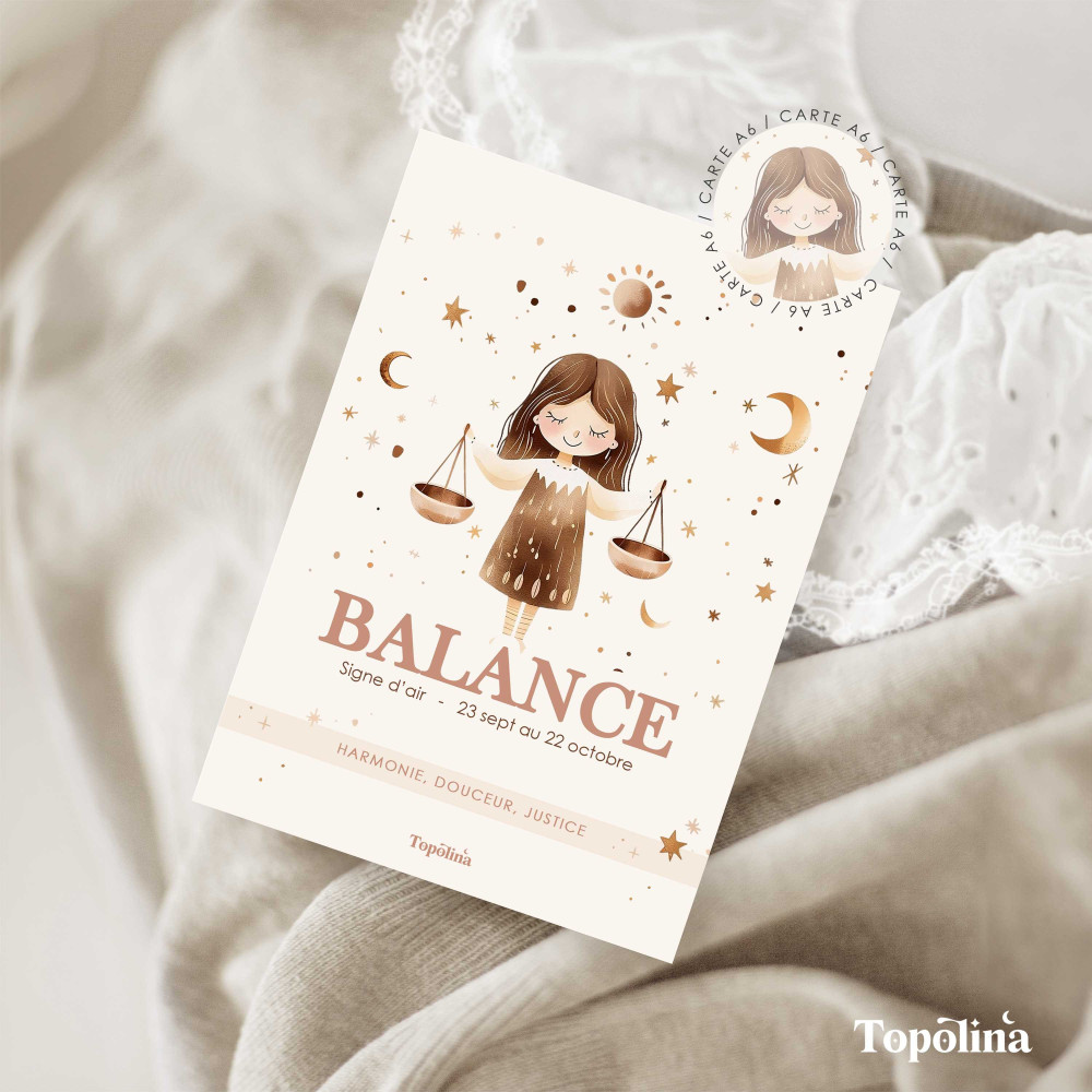 Carte signe astro Balance