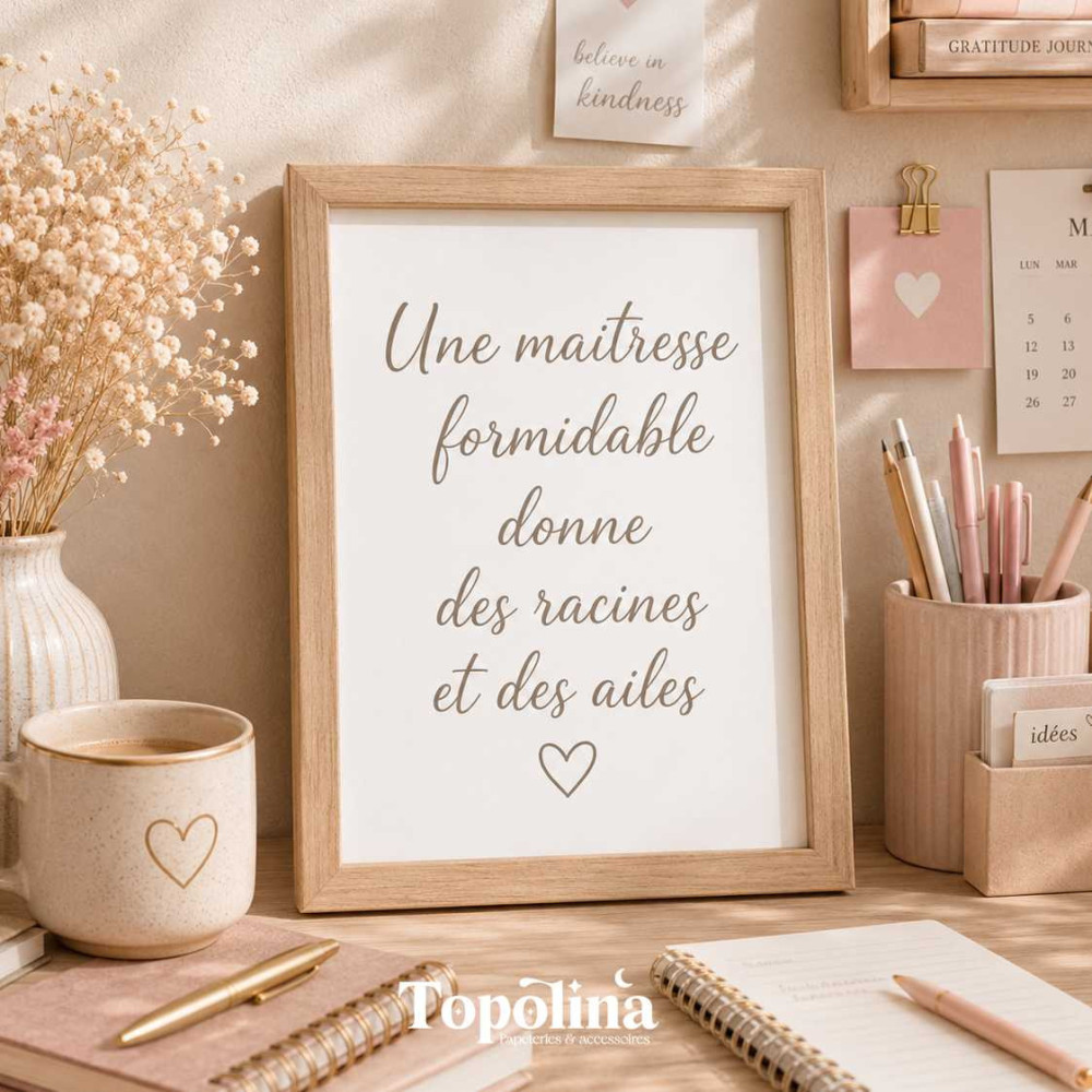 Cadeau de fin d'année pour maîtresse – Affiche personnalisée
