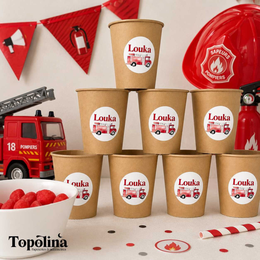 Stickers personnalisés pour gobelets – Décoration d’anniversaire, baptême et fête personnalisée (x12)